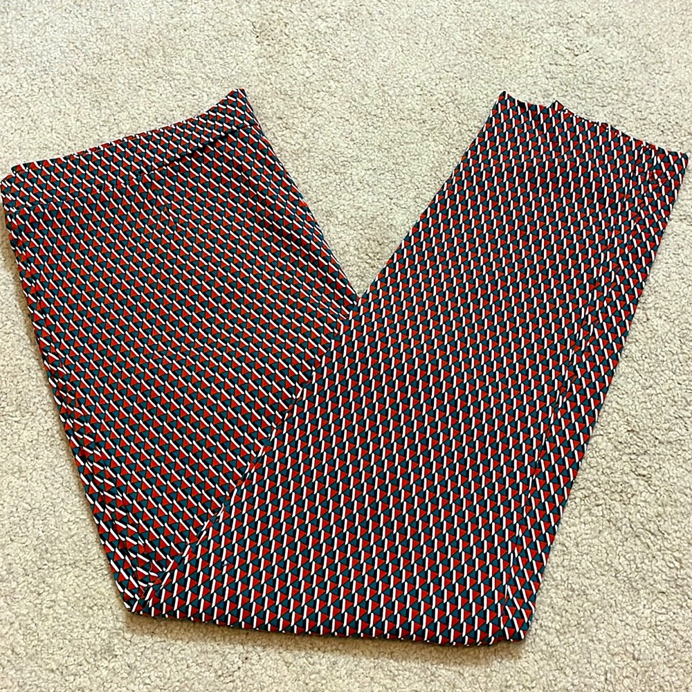 Title: Jules & Leopold Geometric Slim-Leg Pull-On Pants | Size L LIKE NEW
